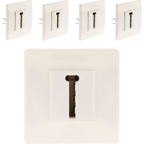 Lot de 5 prises téléphone 8 plots vis + griffes Blanc - Diwone
