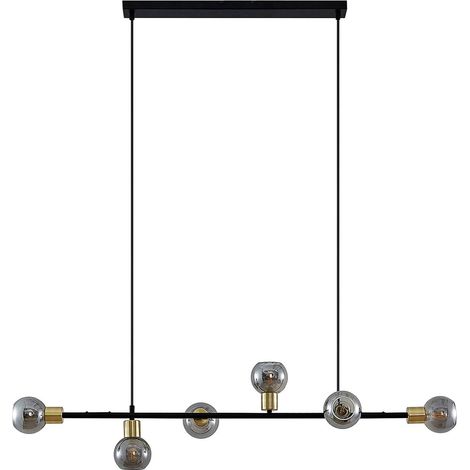 [NEUWERTIG] B-Ware Lindby Biscala Led Pendellampe Hängelampe Deckenlampe E14 Schwarz Messing Rauch (1/5)