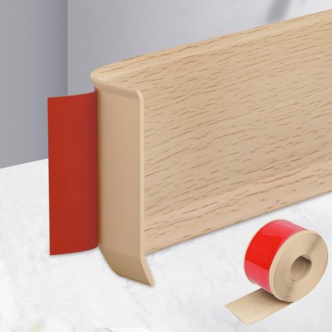 Self Adhesive Soft Skirting Board, Self Adhesive PVC Skirting Board, Kitchen Skirting Board 10cm x 3m, Kitchen Wall Finish Skirting Board for Kitchen, Decorative Transition Strip for Living (1/5)
