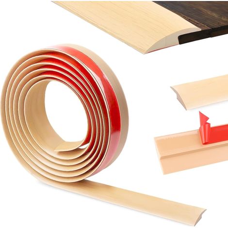 400cm Seuil De Porte-Auto-AdhéSif, Barre De Seuil Pvc, Profilé De Transition Bordures De RevêTement De Sol En Caoutchouc,Barre De Moquette Pour La Transition De Seuil(3.5 Cm,Grain De Bois D’éRable) (1/5)