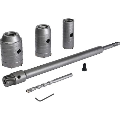 Mèche de forage en béton avec manche rond de 350 mm SDS Plus Trépan pour trou de sciage de béton Mèche de forage pour mur en pierre de ciment avec expansion de 30/40/50 mm (Argent) (1/5)