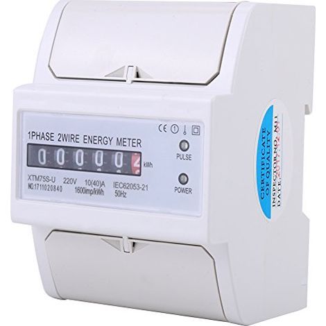 Compteur électrique numérique monophasé 4P sur rail DIN 220 V 10-40 A par kWh XTM75S-U (1/5)
