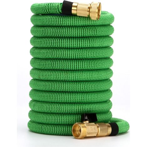 Tuyau extensible 15M Tuyau de jardin avec 3 couches de noyau en latex naturel de jardin avec 9 modes d'arrosage anti-fuite et anti-corrosion pour vaporiser le gazon, nettoyer les voitures (1/5)