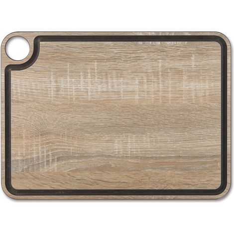 Tabla de Corte de la marca Arcos 709200 tabla para uso funcional y cotidiano. Tabla corte canal natural. Color Marrón, 37,7 x 27,7 cm x 6,5 mm (Espesor). Fabricada en Resina fenólica y fibra de celulo (1/5)