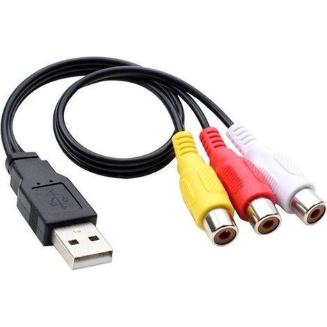 USB-auf-Cinch-Kabel, Cinch-Kabel, USB-2.0-Stecker auf 3 Cinch-Anschlüsse, AV-Schnittstelle, 150 cm (1/2)