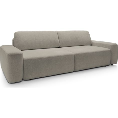 Selsey Baleo - 3-Sitzer Sofa mit Schlaffunktion, Chenille-Bezug, Greige