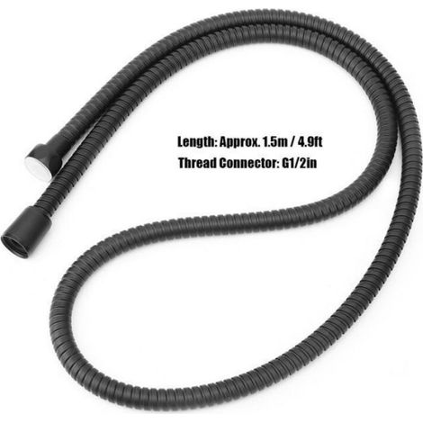 Tuyau De Douche - Acier Inoxydable - 1,5 M - Connecteurs Laiton - Pression Dynamique 0,8 MPa - Pour Salle De Bain (1/5)