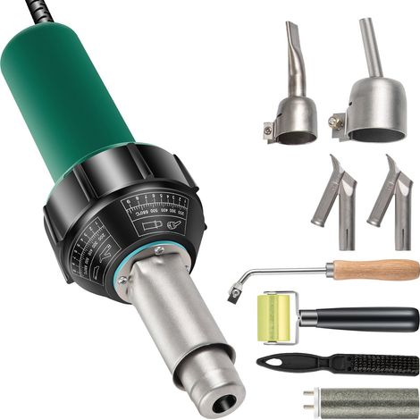 Pistolet à Air Chaud de Soudage 1600 W Torche de Soudage à Air Chaud avec 4 Buses Pistolet de Soudage PVC Réglable 40 - 600℃ Kit de Soudure 8 pièces Réparation Sol Toit en Plastique PVC PP PE (1/5)