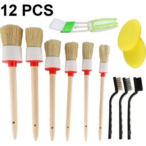 Pinceau à cire pour peinture à la craie, pinceau de peinture pour loisirs créatifs, pinceau pour cire à la craie, art / décoration intérieure / pinceau de nettoyage de voiture, pinceau de détail avec 