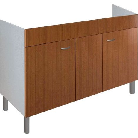 Mobile Sottolavello Cucina Da 120 Cm Solo Per Lavello In Ceramica Da Appoggio - Colore: Teak (Solo Mobile) (1/2)