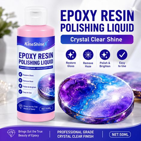 KineShineX Epoxidharz-Polierpaste, Polier- und Glanzmittel, entfernt Trübungen und Kratzer, Spiegelpolitur, Kristallharz. (1/5)