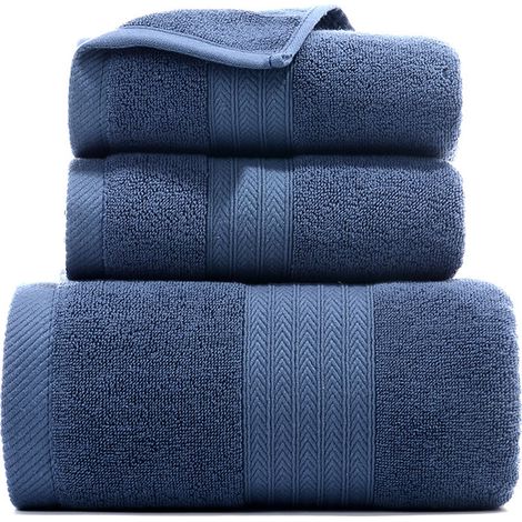 Ensemble de serviettes : 2 serviettes pour les mains, 1 serviette de bain, absorbantes et douces, pour la maison