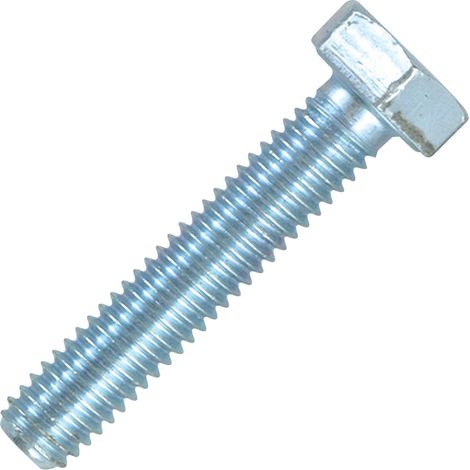Vis à métaux tête hexagonale acier zingué blanc 8.8 filetage total 8x20mm boîte de 200 pièces - STAFA TRADING