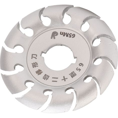 Disque à modeler en acier inoxydable à 12 dents pour meuleuse d'angle, finition bois et caoutchouc argentée (1/5)