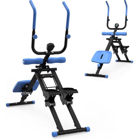 Stepper pieghevole 2 in 1 con trainer addominale, nero e blu DESVIAE (1/3)