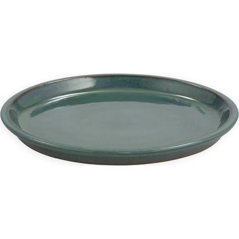 Assiette en grès vert jade pour cache pot - Vert jade (1/3)