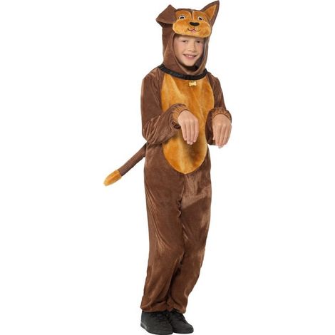 Dog Costume - Brown - with Hooded Jumpsuit & Tail - 49739L (1/2)