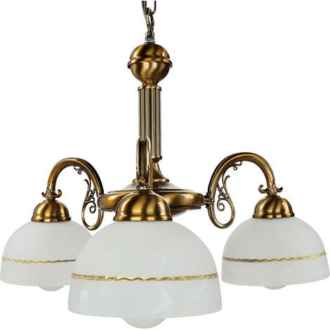 Lustre salon Flossi Rabalux 3xE27 brun métal verre (1/5)