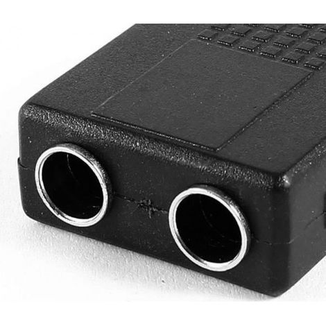 Noir 6,35 1-4 pouce male a double femelle Mono Y Cordon PA adaptateur l'audio Cable (1/2)