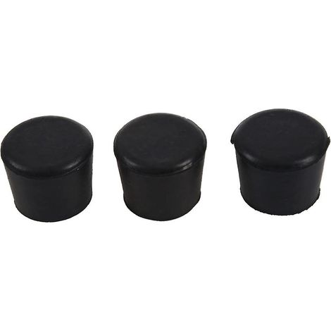 Lot de 12 patins de pieds de chaise/repose-pieds en caoutchouc noir pour meubles et chaises. (1/5)