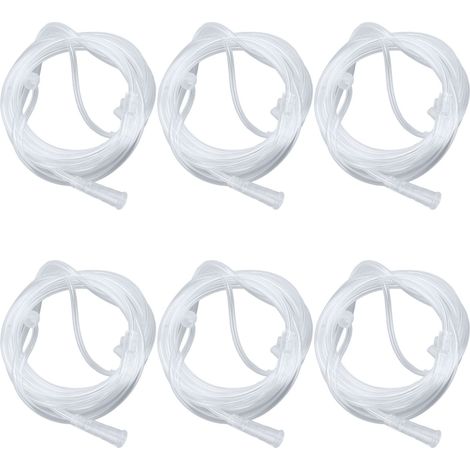 6 pièces canules nasales jetables en PVC souple pour oxygénothérapie, accessoires de réduction d'oxygène (1/5)