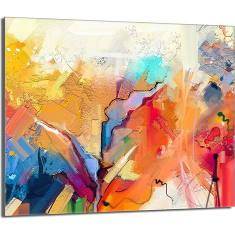 Glasschutzplatte für den Herd 60x52 Bunt