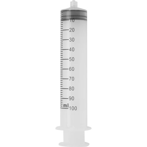 Seringue plastique grand diamètre 100ML avec tube cathéter, outil de mesure jetable transparent (1/5)