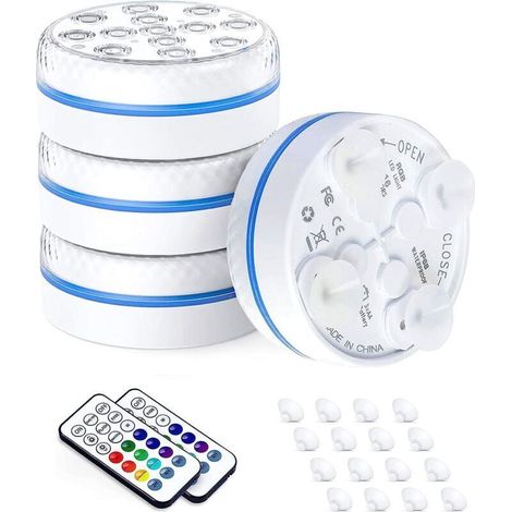 Waterproof submersible LED pool light – Multicoloured lighting with remote control, 12V, IP68