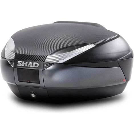 Baúl para motocicleta Shad SH48 gris oscuro (incluye: funda + respaldo) (1/4)