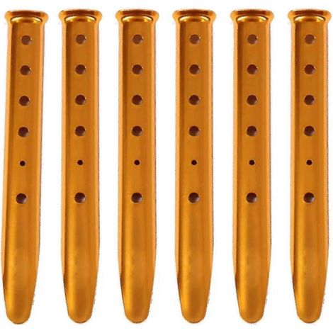 Sandheringe, Aluminium-Zeltnägel, U-förmige Heringe. Geeignet für Zelte, Camping, Wandern, Strand, 6er-Set (orange). (1/5)
