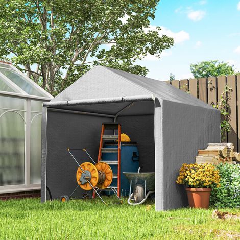 Abri de jardin 2 x 2 x 2 m abri vélo extérieur avec cadre en acier galvanisé. imperméable et résistant aux UV - gris