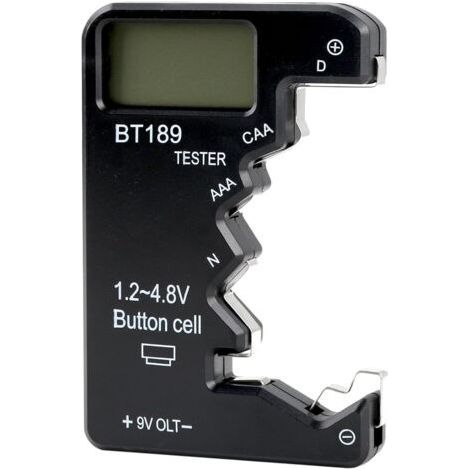 Mini Testeur de Piles Numérique, Testeur de Pile Universel en ABS avec Écran LCD Haute Définition pour Types D CAA N LR44 9V 6F22 pour l'Utilisation la Gestion de Énergies dans Appareils Électroniques (1/5)