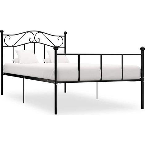 Estructura de cama sin colchón metal negro 90x200 cm (1/5)