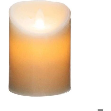 Bougie Led Ronde - Diamètre 7 5 Cm Hauteur 10 Cm - En Cire Paraffine - Fonctionne Avec 2 Piles AA - Pour Intérieur Déco (1/3)