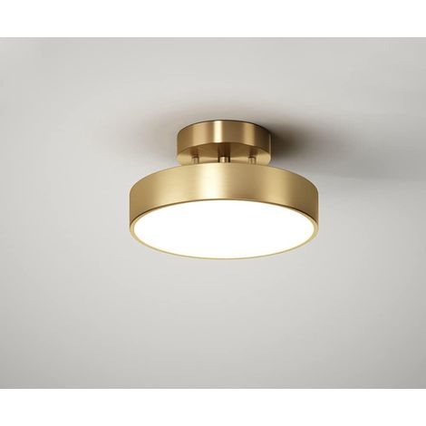 Plafonnier rotatif en laiton doré réglable pour couloir, balcon, allée, plafonnier LED à intensité variable, cuivre, plafond, couloir, escalier, chambre à coucher, lampe moderne, ronde, salon, salle (1/5)