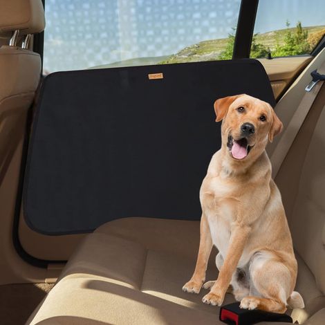 2 Pieces/Set Waterproof Easy to Clean Quick Installation Pet Dog Door Cover Suitable for Most Cars (Black) (1/5)