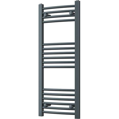Zennor - Anthracite Heated Towel Rail - H1000mm x W400mm - Curved (1/3)
