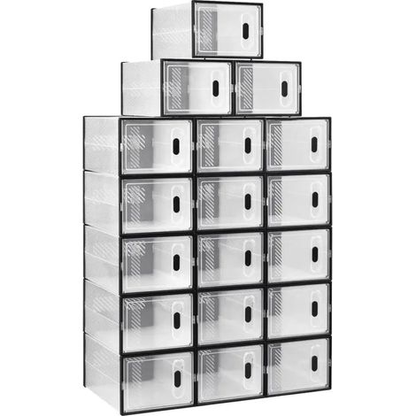 Manuzen 18 Boîtes À Chaussures Pliables Magnétiques Avec Porte Transparent