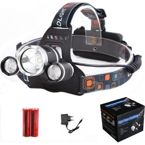 Head torch - CREE - 3x XM-L T6 - 6000LM - Rechargeable - Waterproof (1/4)