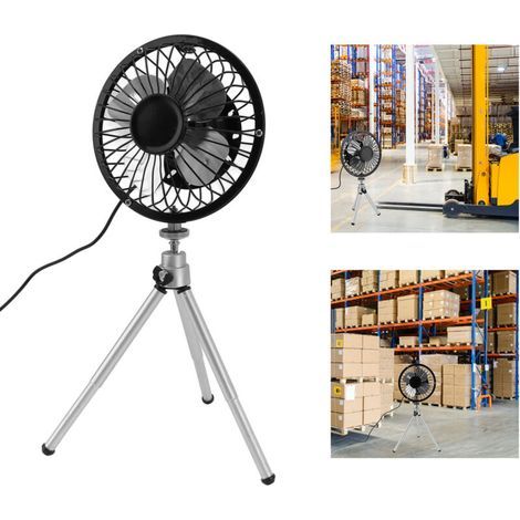Tragbarer 6-Watt-Ventilator (15 cm Durchmesser), solar- und USB-betrieben, mit faltbarem Ständer, für den Innenbereich, Camping, Angeln und Outdoor-Aktivitäten (1/5)