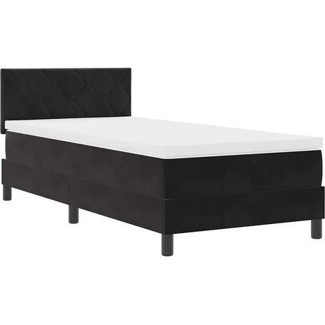 Maison Exclusive - LED Boxspringbett mit Matratze mit LED Schwarz