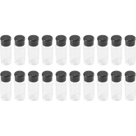 20 PièCes SéRies / Ensemble 100 Ml éPices Sel Poivre Shakers Noir Assaisonnement Pot Peut Bouteille Barbecue Condiment Cuisine Gadget Outil (1/4)