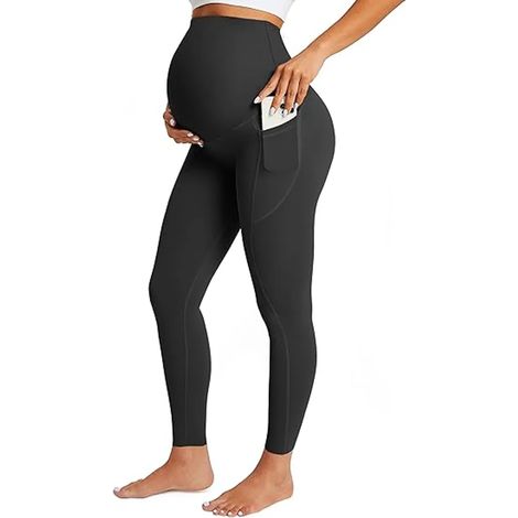 Legging de grossesse taille haute - Pantalon de sport avec poches pour entraînement, yoga et activités physiques (1/5)