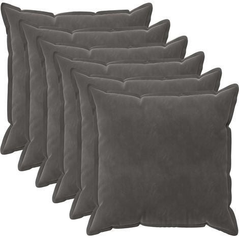 Kissenbezug 6 pcs HOUTEN Dunkelgrau 70 x 70 cm Samt vidaXL