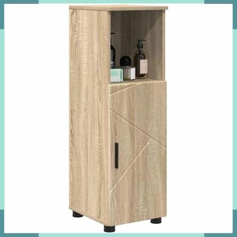 Meuble de salle de bain - 883316 - Chêne Sonoma - 30 x 35 x 95 cm - 2 portes (1/5)