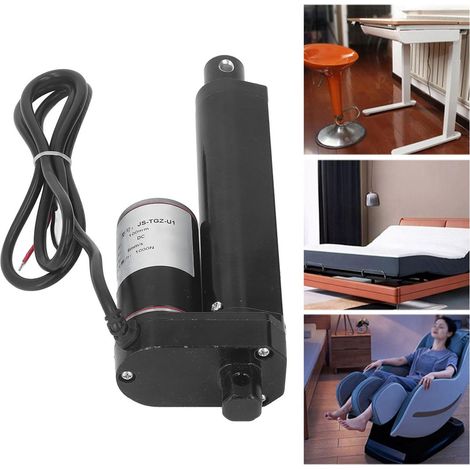 Schwarze elektrische Schubstange JS-TGZ-U1 24V 1000N für Massagesessel, 100 mm Schubstange + Fernbedienung (1/5)