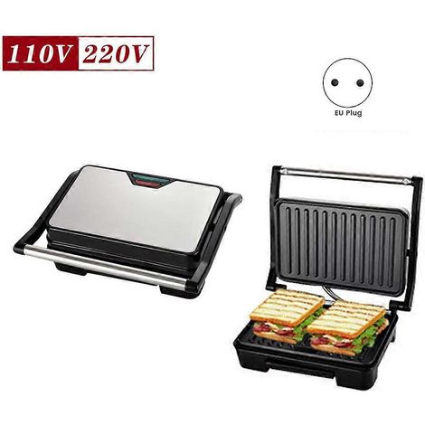 Appareil à gaufres électrique, mini-grill à steak, plaque de cuisson électrique chauffante, grille-pain, éclairage, appareil de cuisson, prise standard européenne. (1/4)