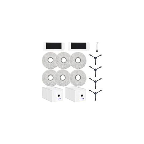 Accesorios para aspiradoras robot ECOVACS DEEBOT T30 Pro Omni / T30 Omni: 6 paños + 2 bolsas para polvo + 4 cepillos laterales + 2 filtros - Crezuo (1/4)