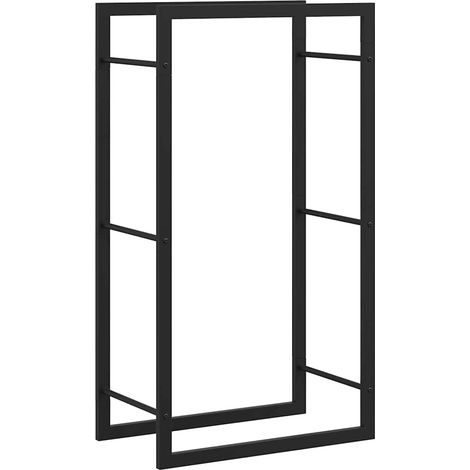 Maison Exclusive - Leñero de acero negro mate 50x28x94 cm (1/5)