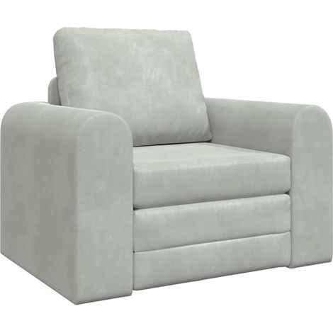 Canapé-lit，Canapé convertible Gris clair 98 x 71 x 83 cm Velours CFW86857 (1/5)